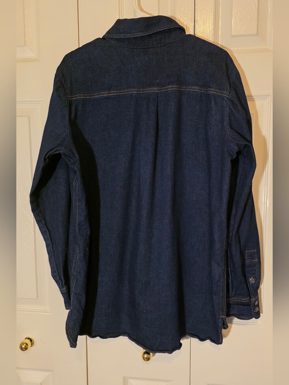 Buffalo David Bitton Dark Indigo Blue Stretch Denim Button-Down Shirt XL - Picture 9 of 10